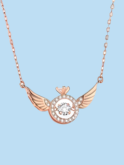 Rose Gold Angel Wings Pendant Chain