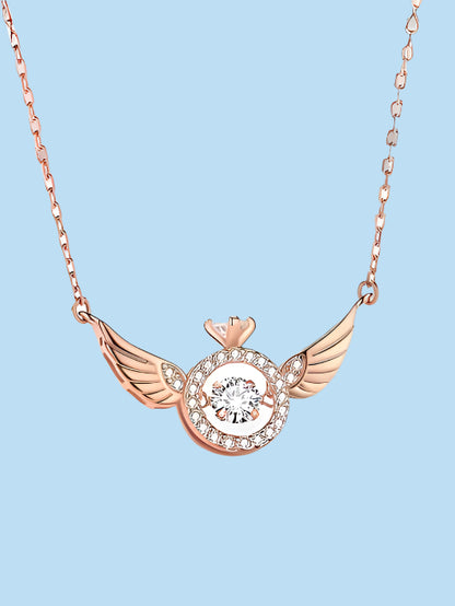 Rose Gold Angel Wings Pendant Chain